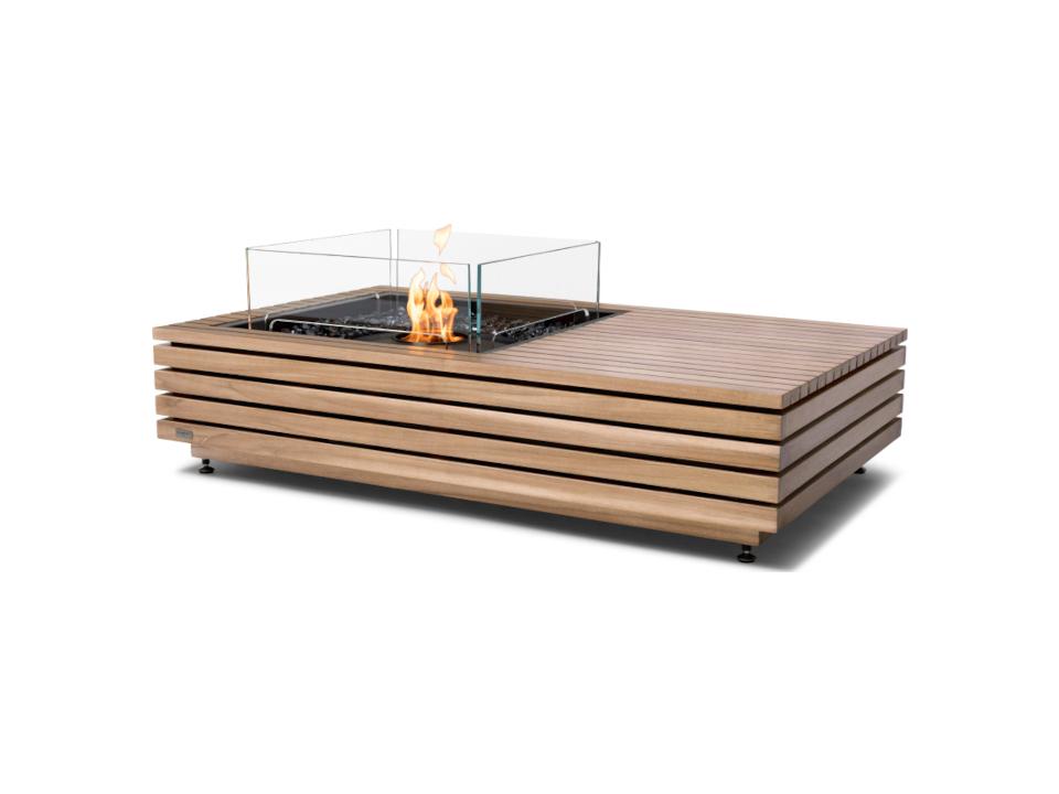 Manhattan 50 Rectangular Patio Fire Pit Table with Ethanol Burner in Natural