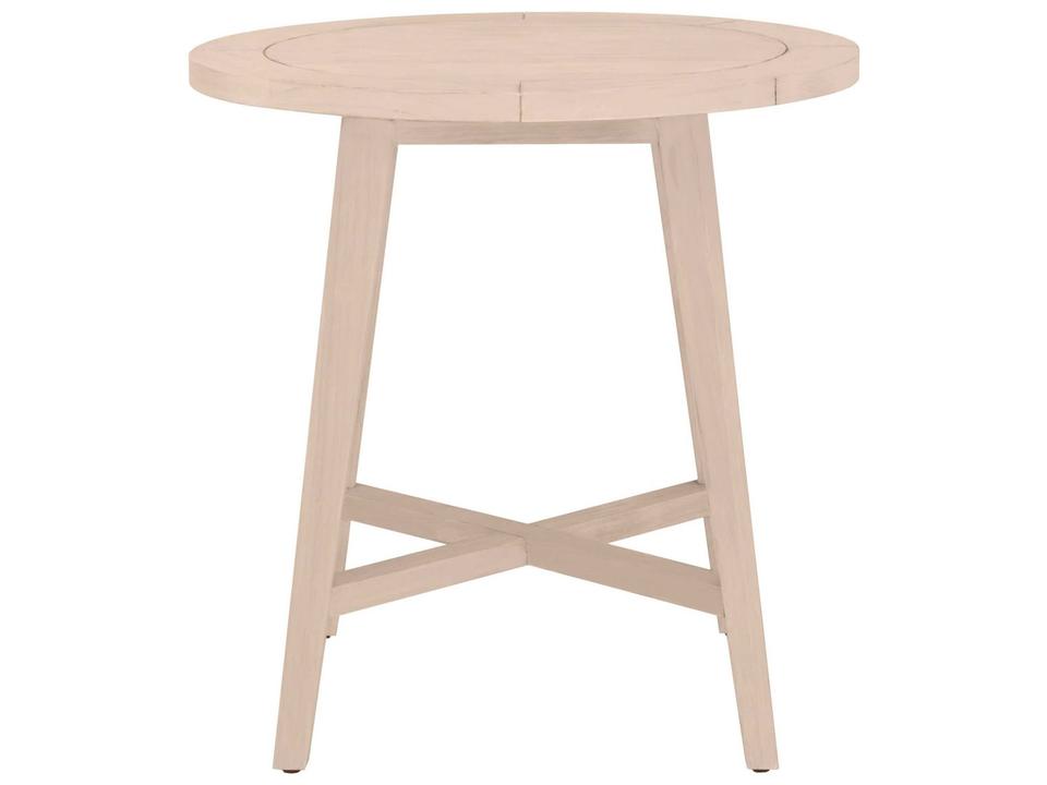 Essentials for Living Carmel Outdoor Round Counter Table in Washed Ever Teak