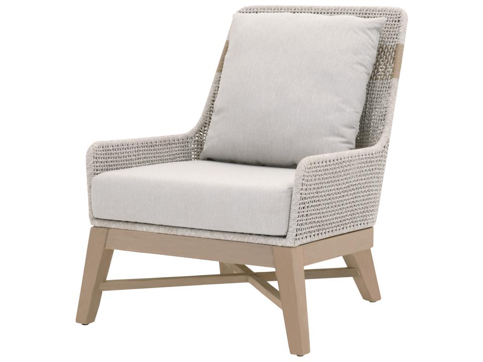 Woven Tapestry Wood Cushion Lounge Chair