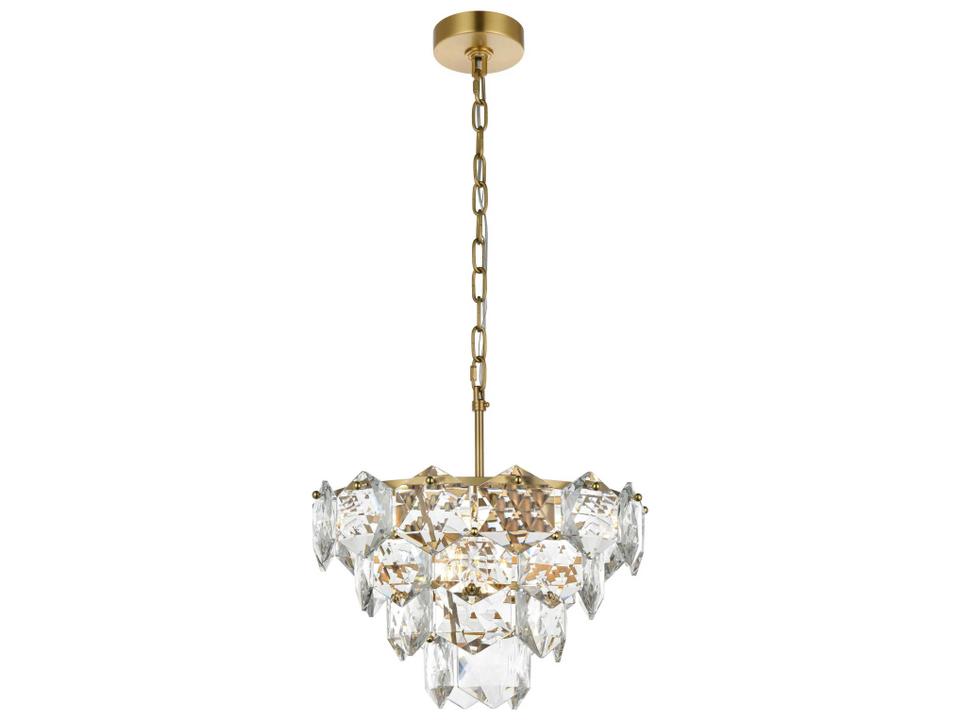 Adaline 6-Light Satin Gold Tiered Chandelier with Clear Crystal