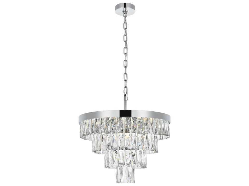 10-Light Josephine Tiered Chandelier in Chrome with Clear Crystal