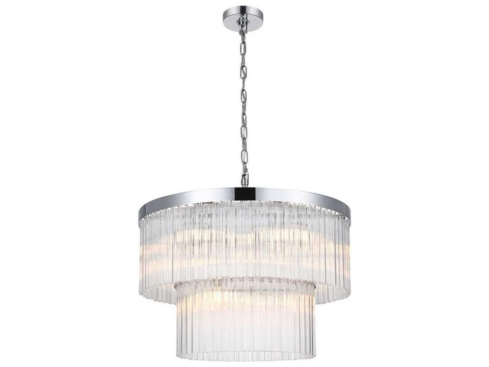 Harlow 9-Light Chrome Tiered Chandelier with Clear Royal Cut Crystal