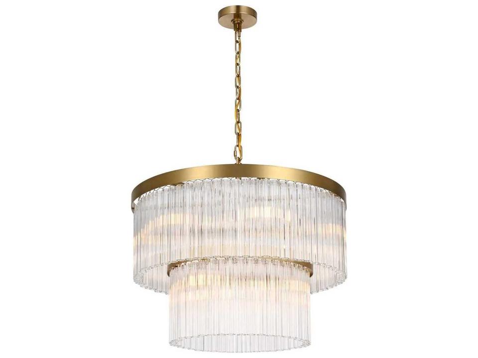 Harlow 9-Light Tiered Chandelier with Royal Cut Crystal in Satin Gold