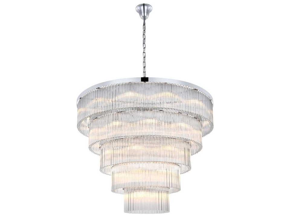 40-Light Harlow Tiered Chandelier in Chrome with Clear Royal Cut Crystal