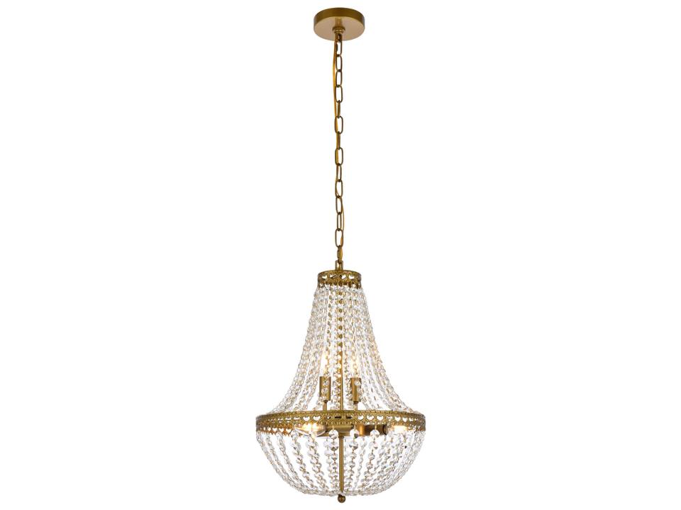 Valeria 5-Light Brass Crystal Empire Chandelier