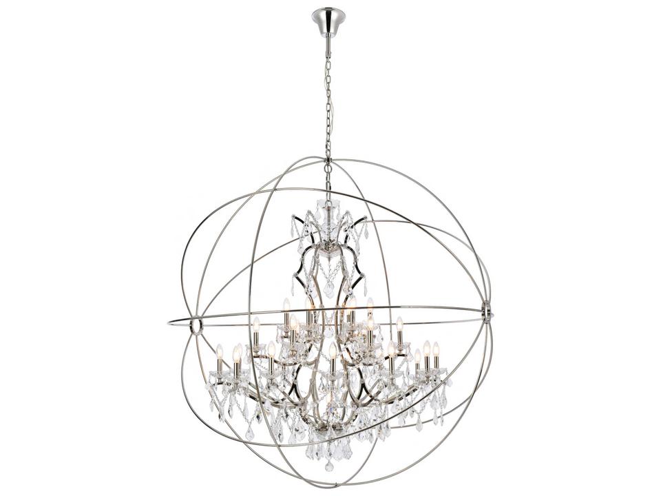 Geneva 25-Light Polished Nickel Chandelier with Royal Cut Clear Crystal