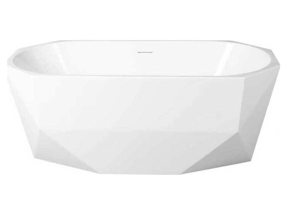 Ethen Diamond Style Freestanding Bathtub in Glossy White