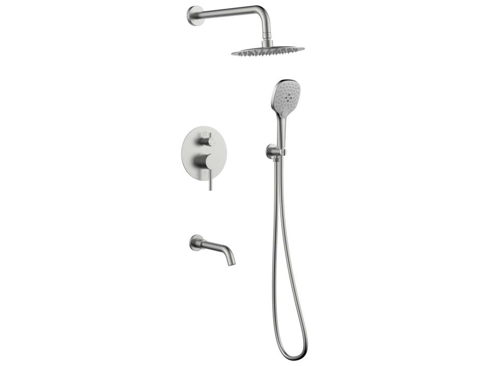 George Brushed Nickel Shower and Tub Faucet System