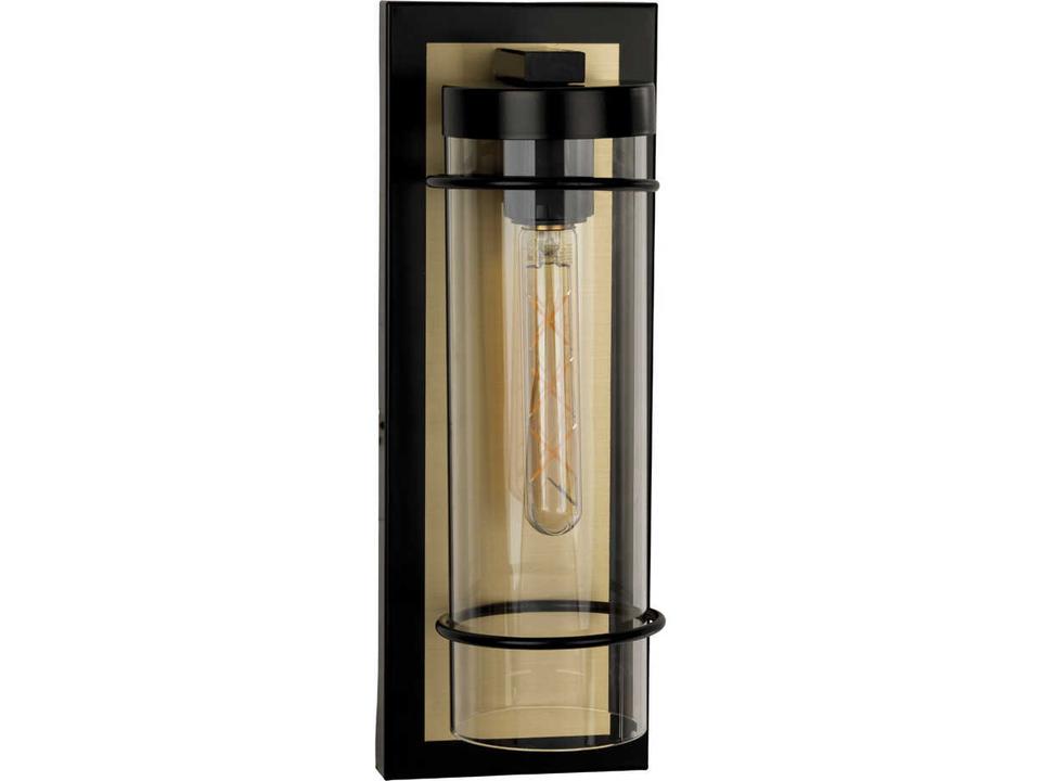Colantro 1-Light Outdoor Wall Light in Matte Black and Brushed Gold