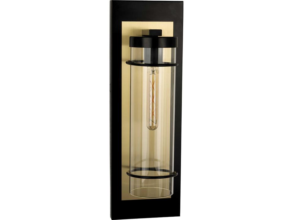Colantro 1-Light Outdoor Wall Sconce in Black and Brushed Gold