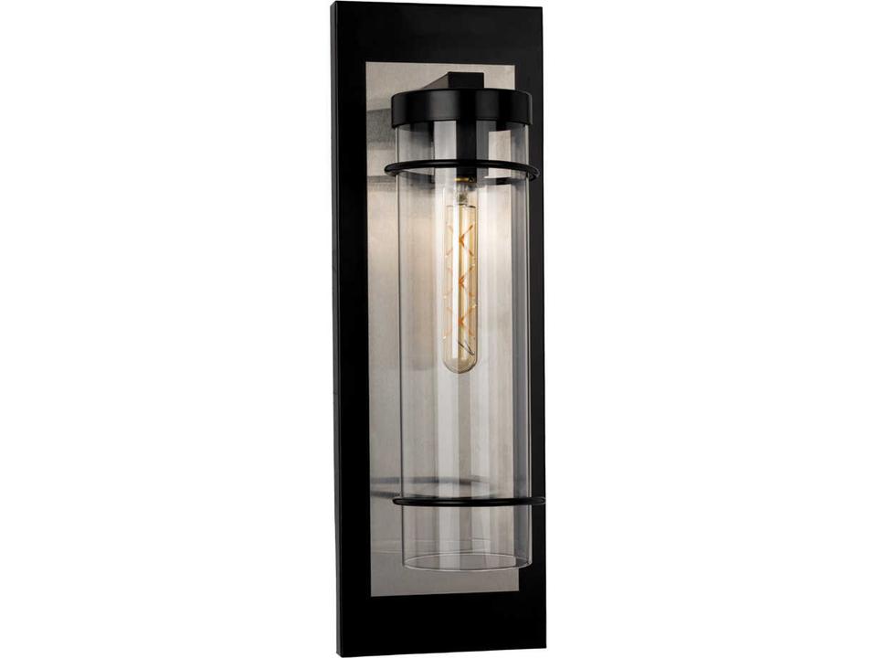 Colantro 1-Light Outdoor Wall Sconce in Matte Black and Brushed Nickel