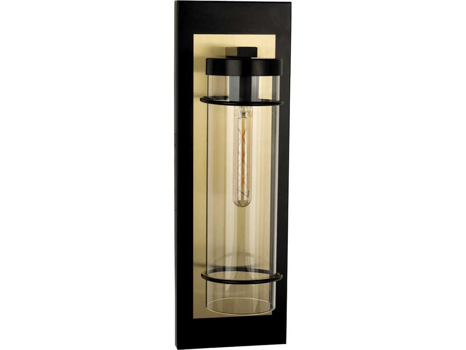 Colantro 1-Light Outdoor Wall Sconce in Matte Black and Brushed Gold