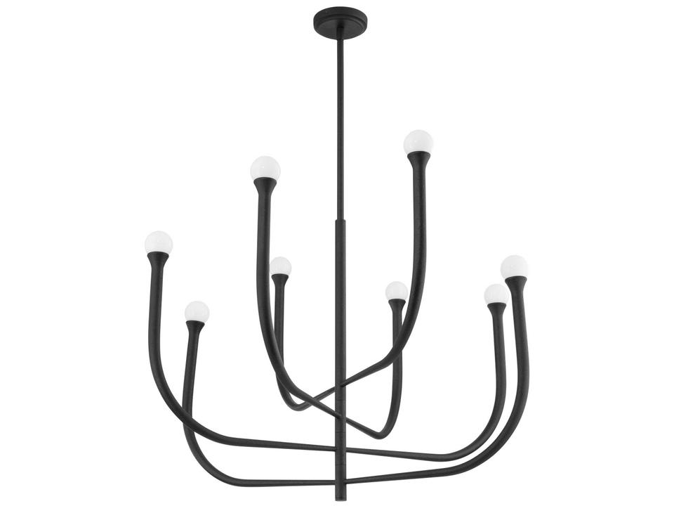 Dahlia 8-Light Plaster Black Chandelier