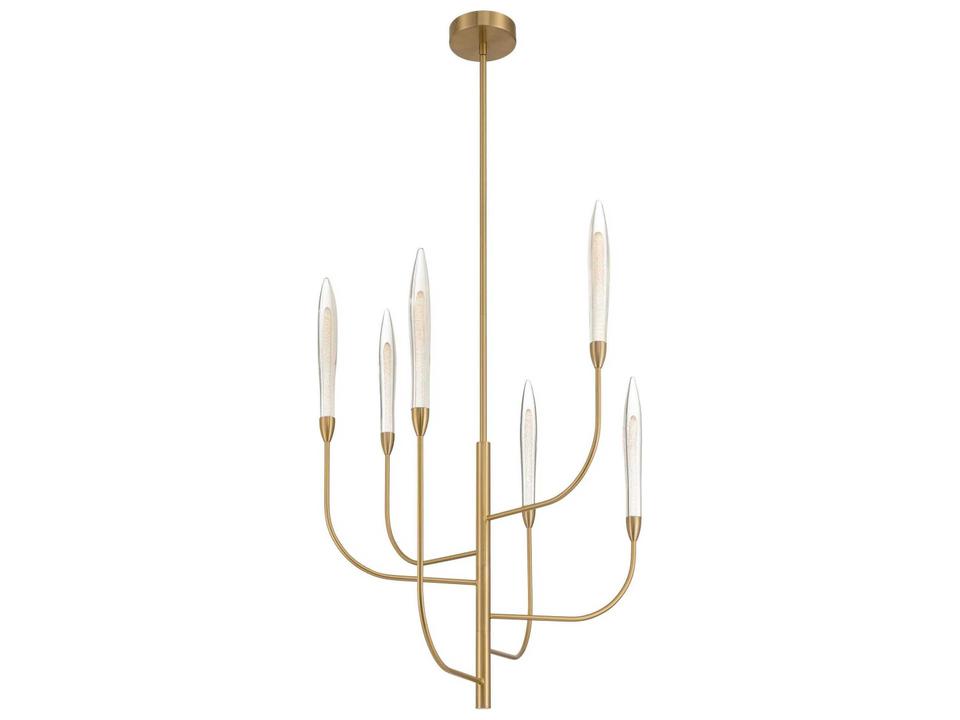 Calle 6-Light Brass Linear Chandelier