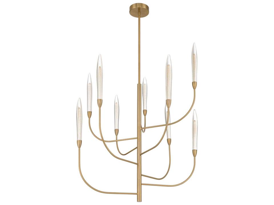 Calle 9-Light Brass Linear Chandelier