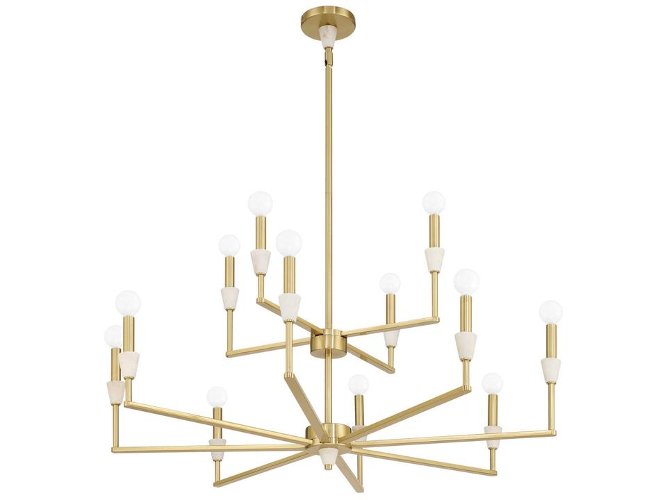 Montclair 12-Light Brushed Gold White Chandelier
