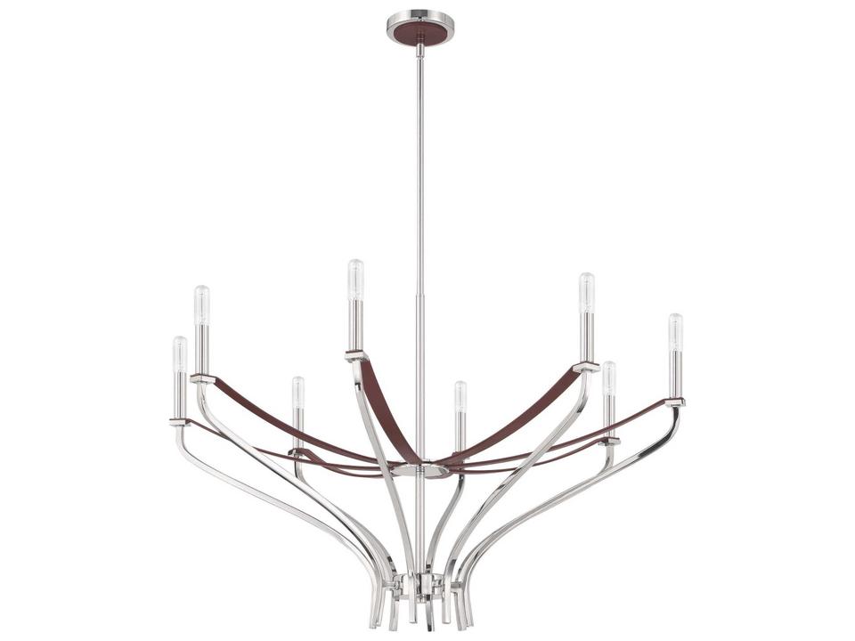 Sussex 8-Light Polished Nickel Dark Brown Chandelier
