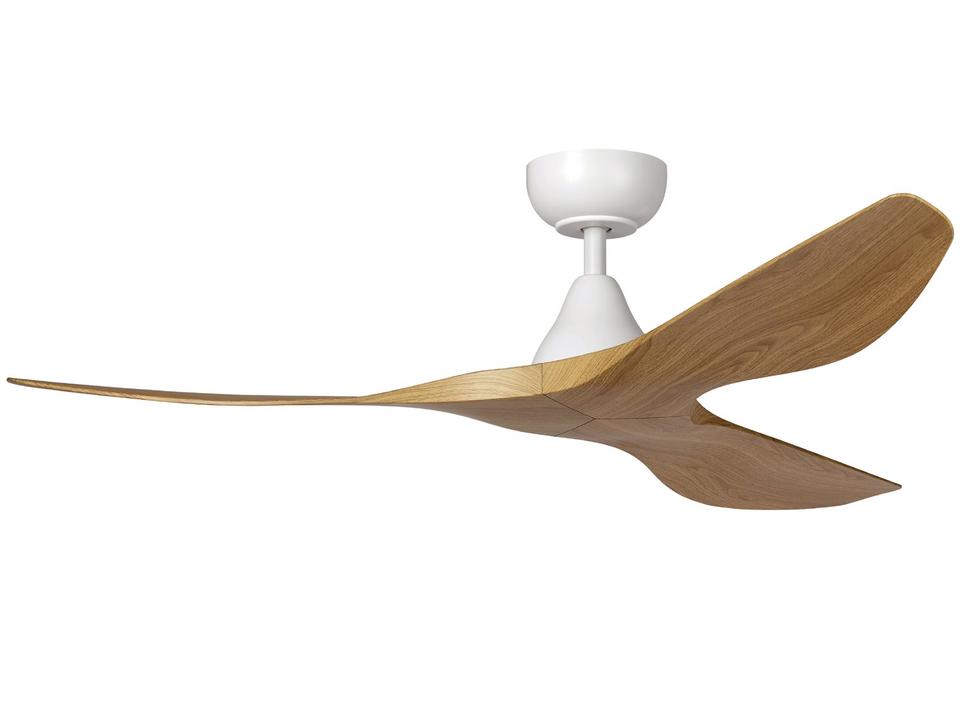 Surfline 52 Inch 3-Blade Ceiling Fan in Matte White and Coastal Oak