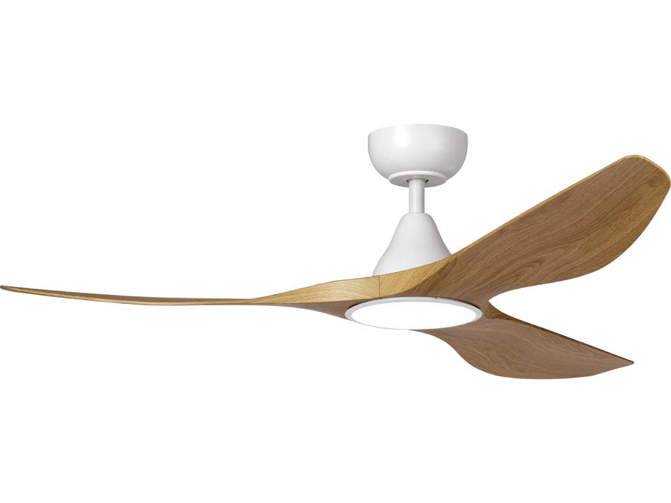 Surfline 52 Inch LED Ceiling Fan in White and Coastal Oak