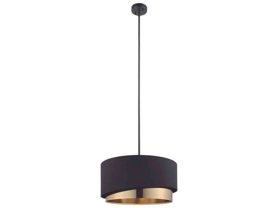 Manderline Pendant Light Black and Gold Drum Shade
