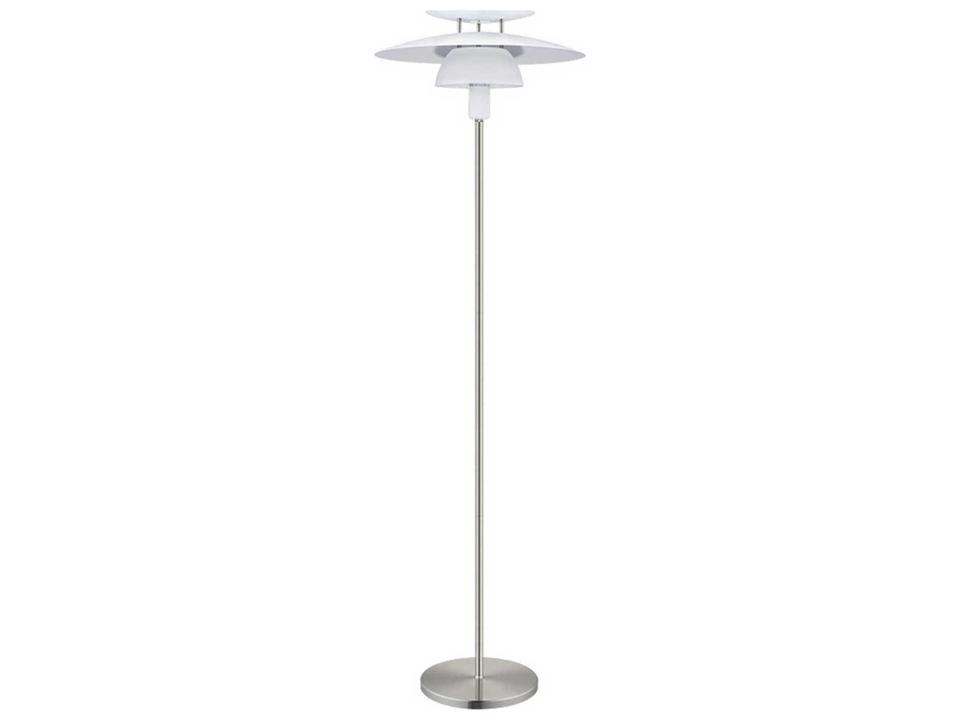 Brenda Satin Nickel White Metal Floor Lamp