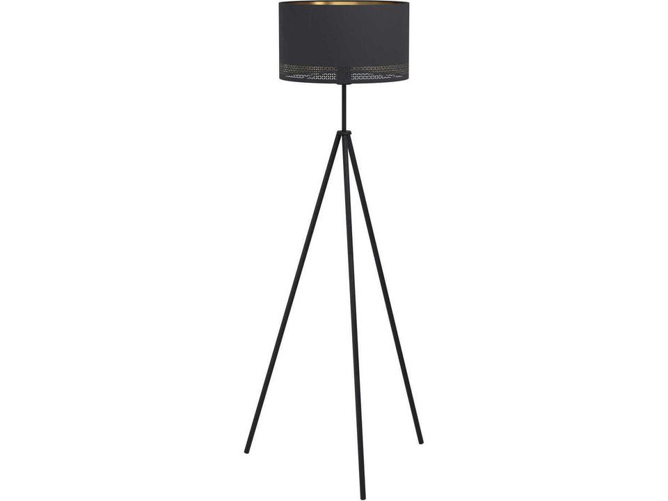 Esteperra Black Fabric Gold Foil Floor Lamp