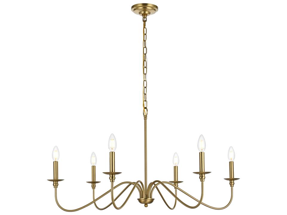 Rohan 6-Light Chandelier in Satin Gold