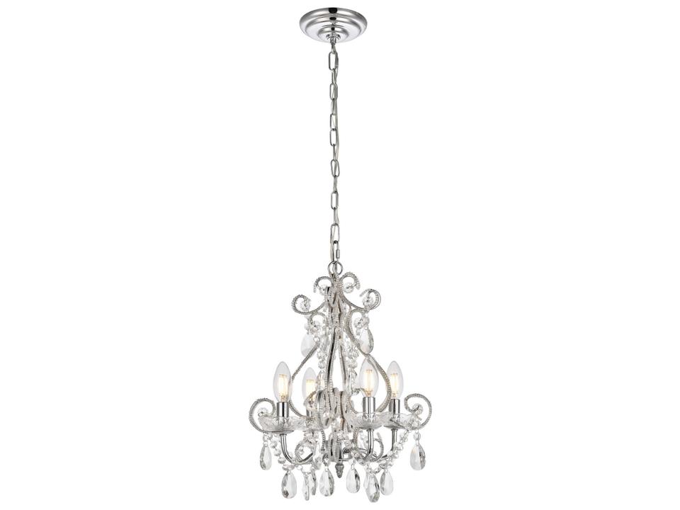 Kato 4-Light Chrome Crystal Chandelier with Royal Cut Clear Crystals