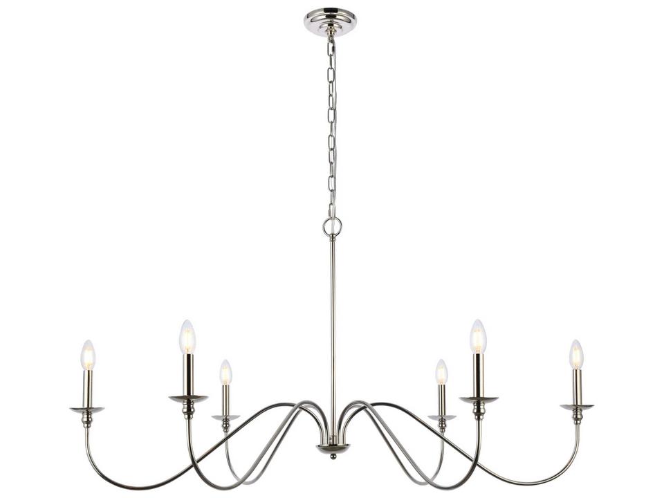 Rohan 6-Light Polished Nickel Candelabra Chandelier