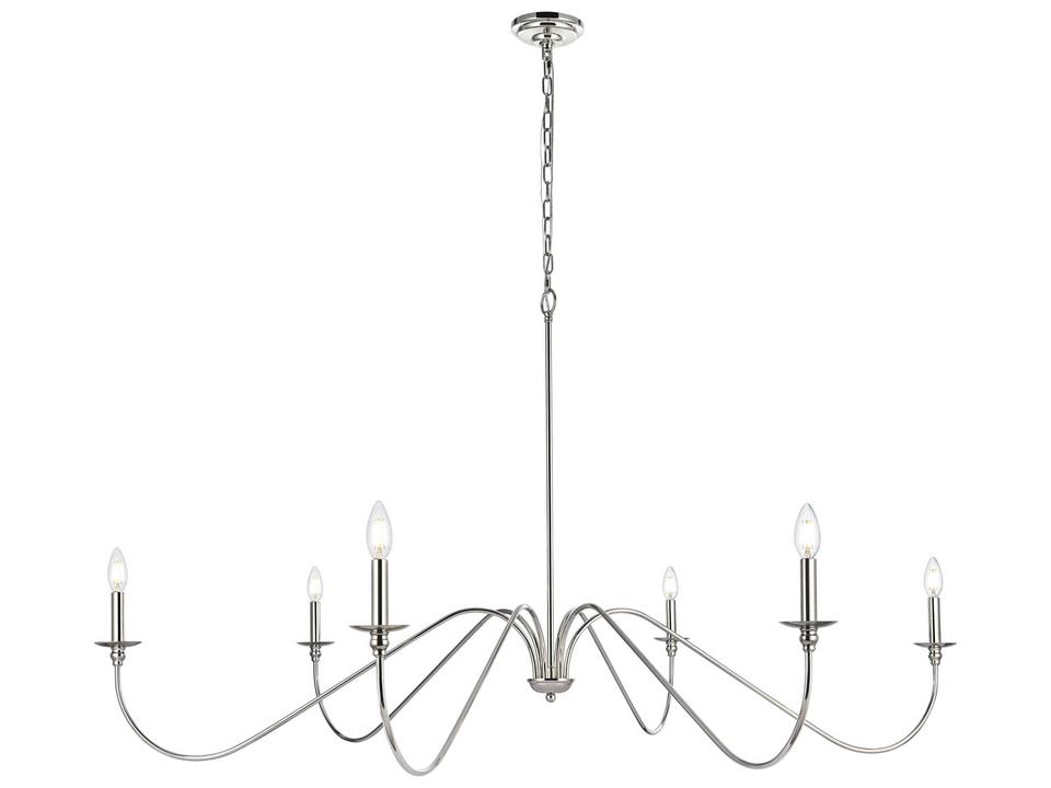 Rohan 6-Light Polished Nickel Candelabra Chandelier