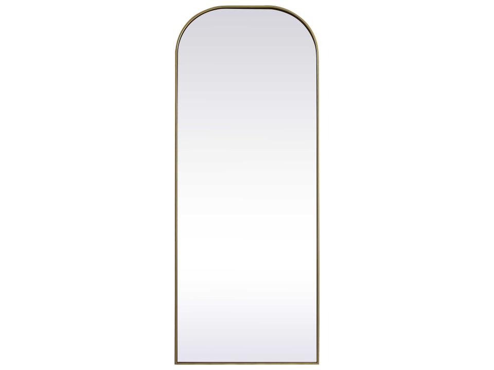 Blaire Arched Full Length Floor Mirror in Brass