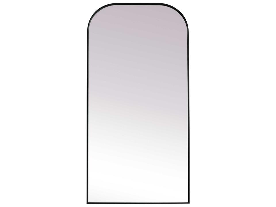Blaire 72-Inch Arch Floor Mirror in Black Iron