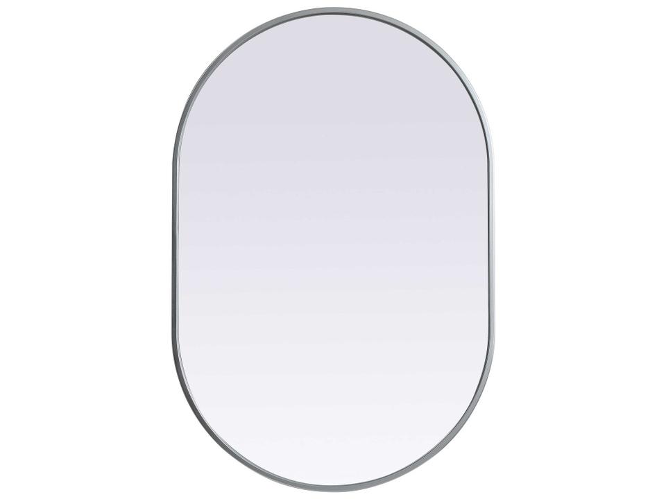 Asha Pill-Shaped Wall Mirror in Silver