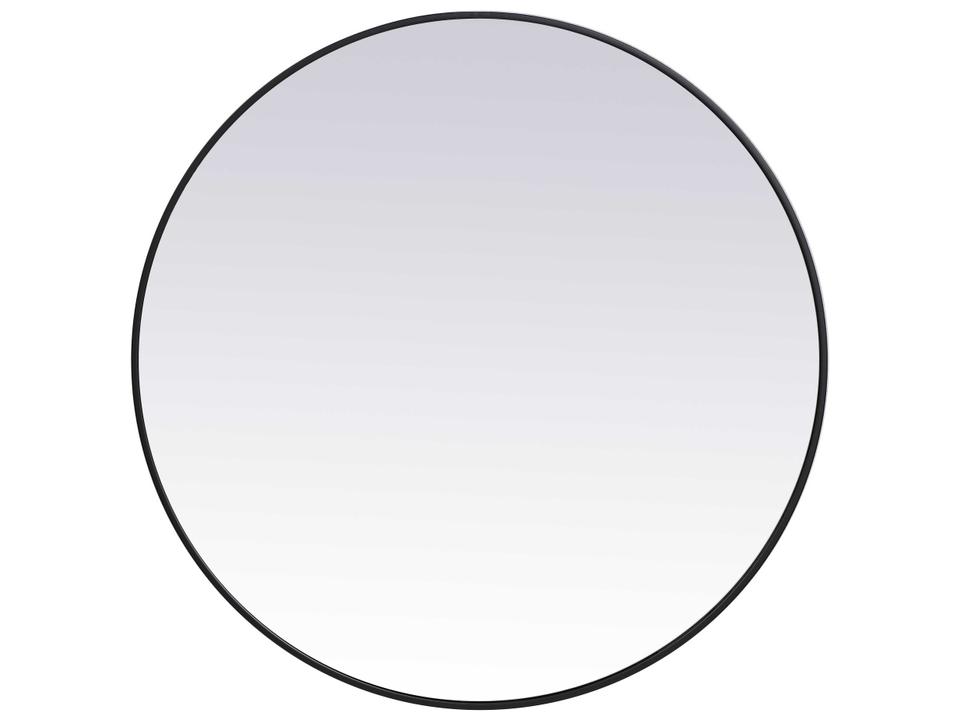 Eternity Round Wall Mirror Black Metal Frame 39 Inch