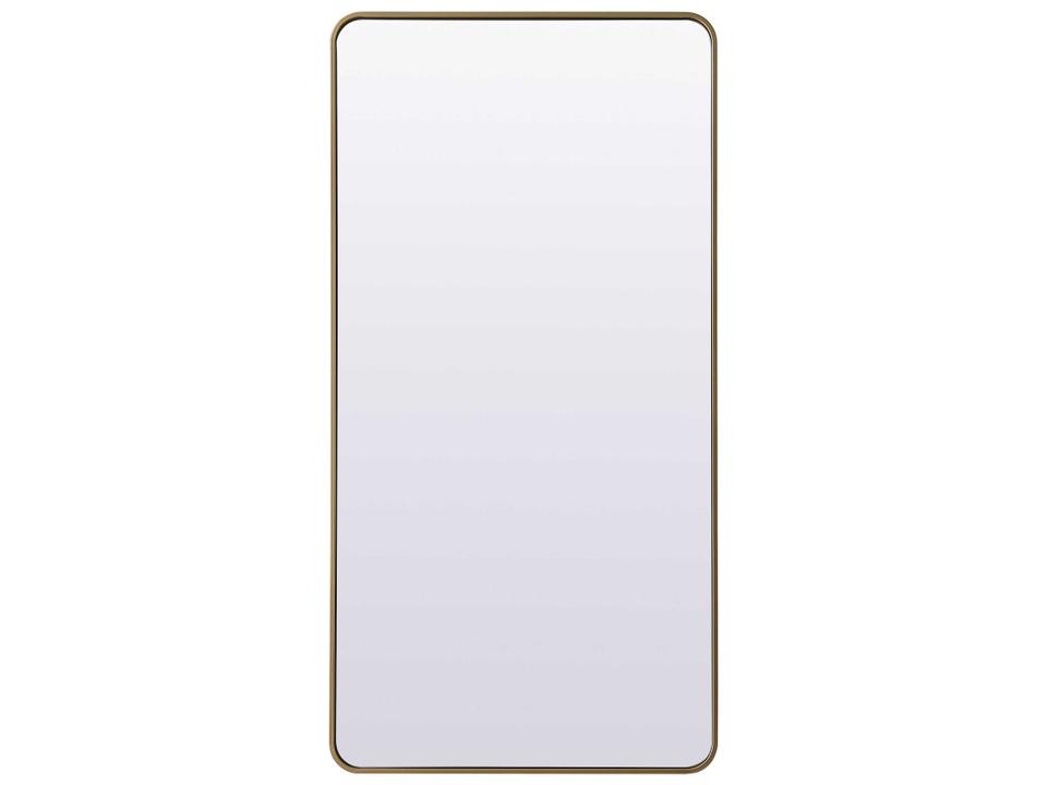 Evermore Rectangular Floor Mirror in Brass
