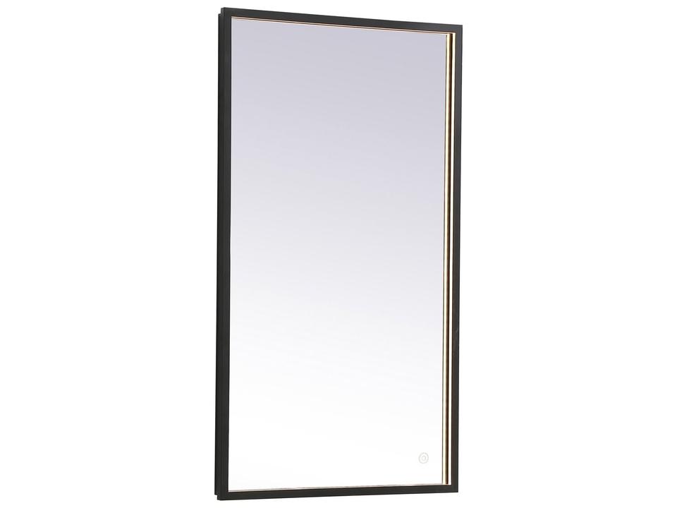 Pier Black Rectangular LED Wall Mirror