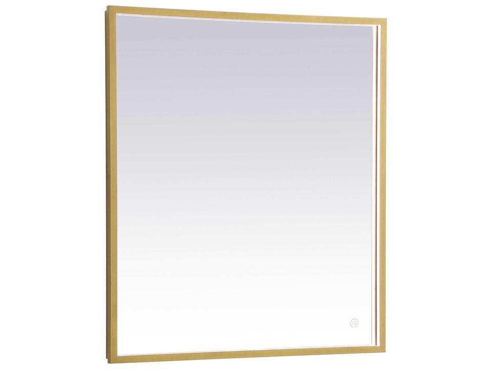 Pier Rectangular LED Wall Mirror in Brass