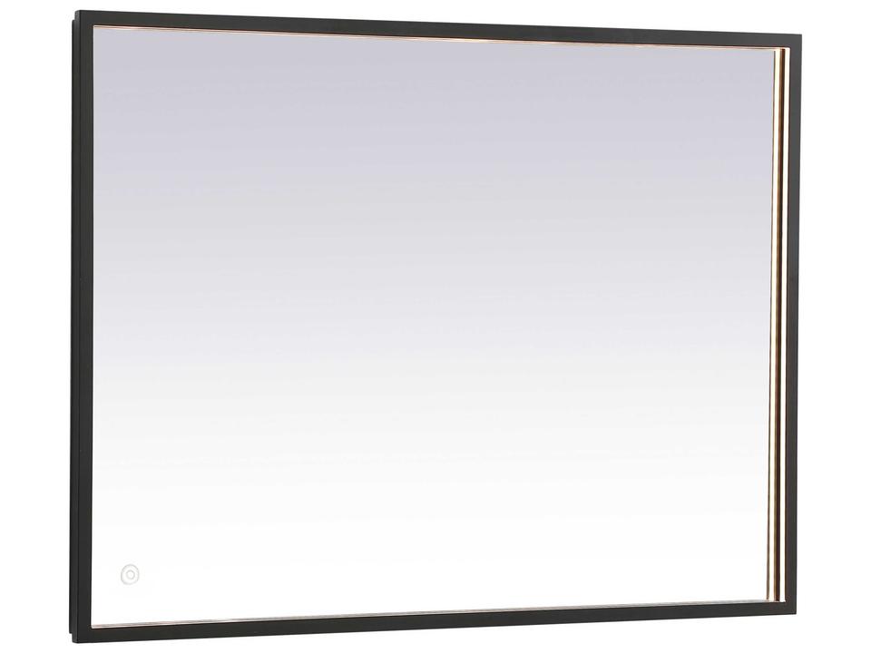 Pier Black Rectangular LED Wall Mirror with Adjustable Color Temperature