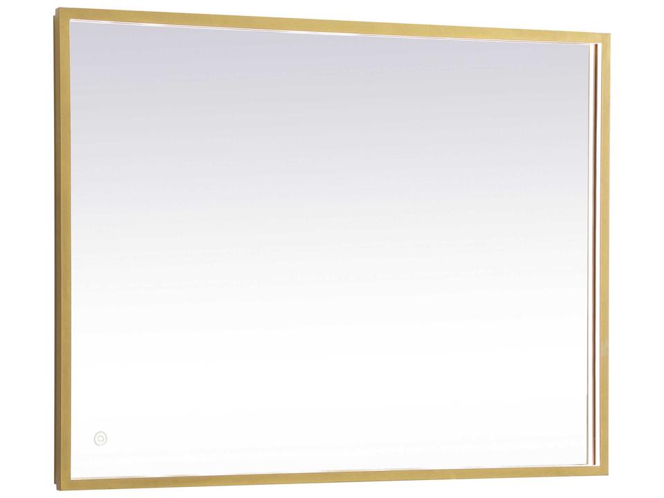 Pier Brass Rectangular LED Wall Mirror with Adjustable Color Temperature