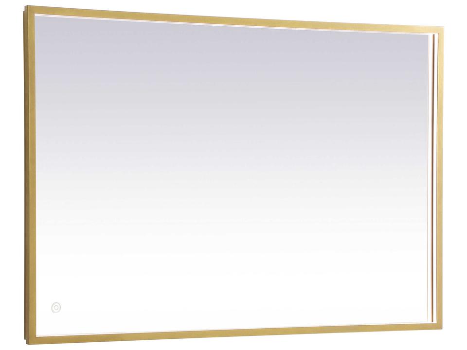 Pier Rectangular LED Wall Mirror in Brass