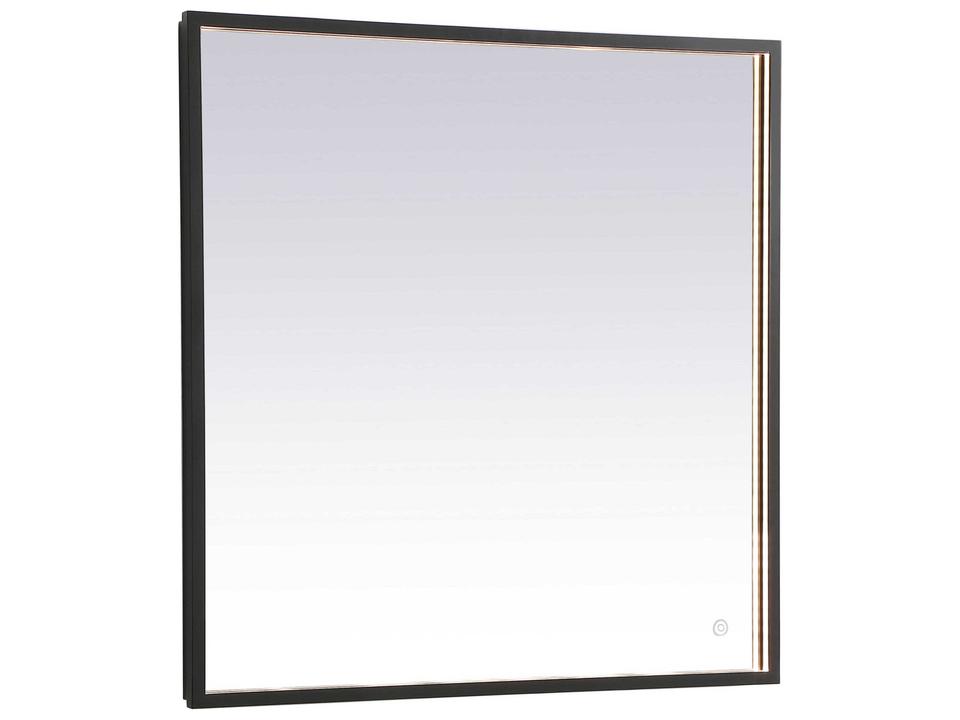 Pier Rectangular LED Wall Mirror in Black