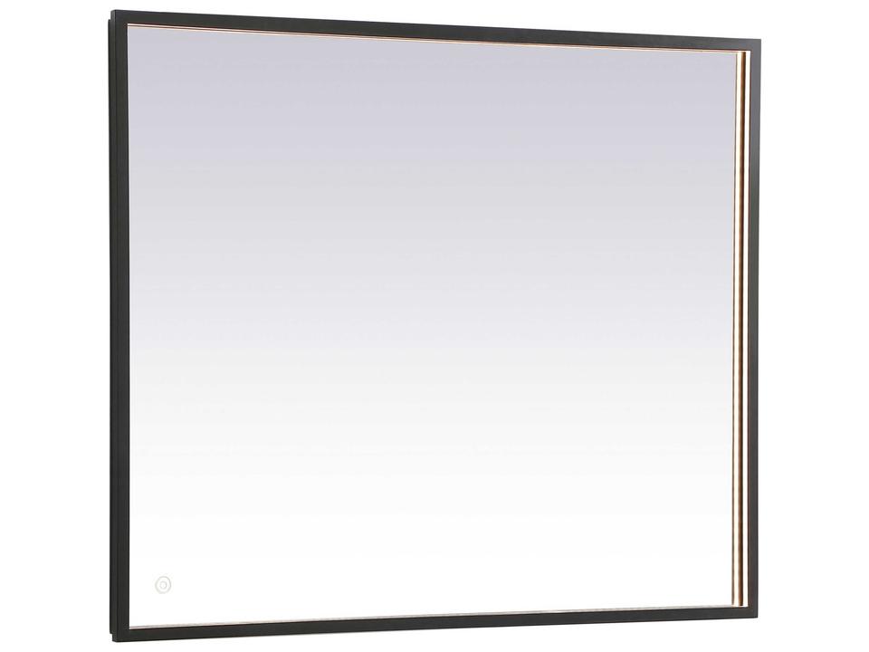 Pier Black Rectangular LED Wall Mirror