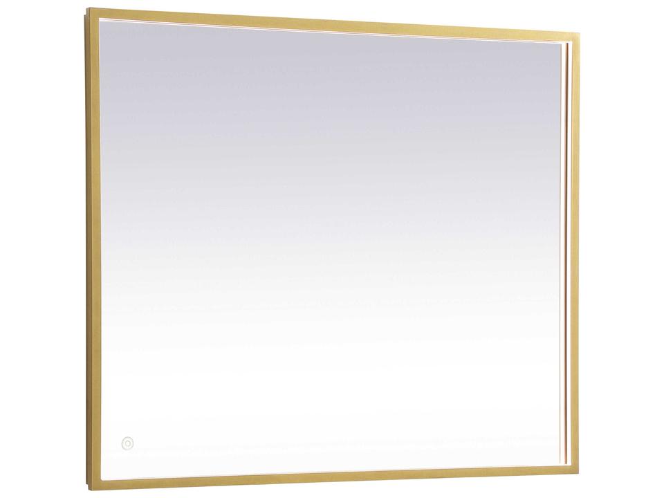 Pier Brass Rectangular LED Wall Mirror