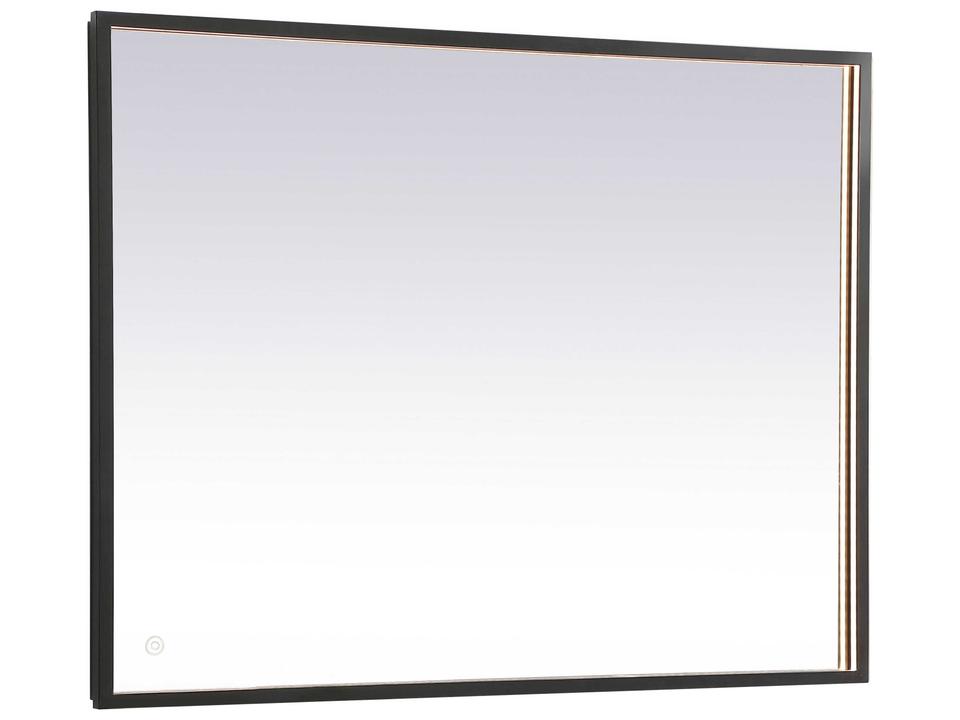 Pier 30 Inch Square LED Wall Mirror in Black