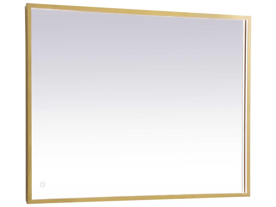 Pier Brass Square LED Wall Mirror with Adjustable Color Temperature