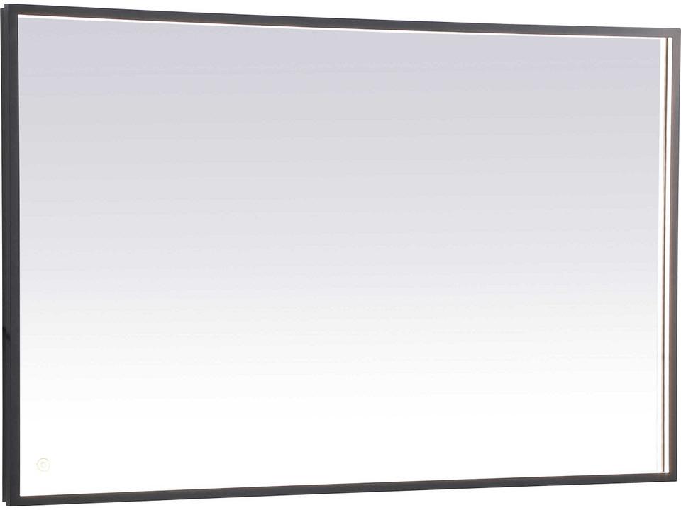 Pier Rectangular LED Wall Mirror 48 x 30 Inch in Black
