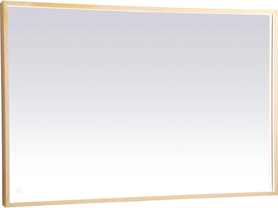 Pier Brass Rectangular LED Wall Mirror with Adjustable Color Temperature