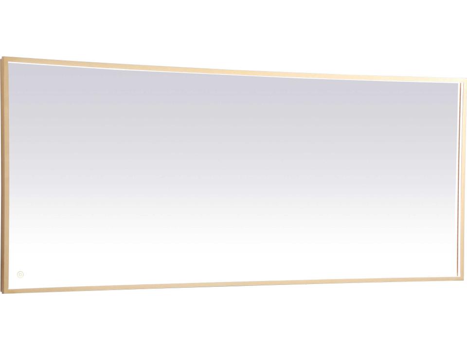 Pier Brass Rectangular LED Wall Mirror
