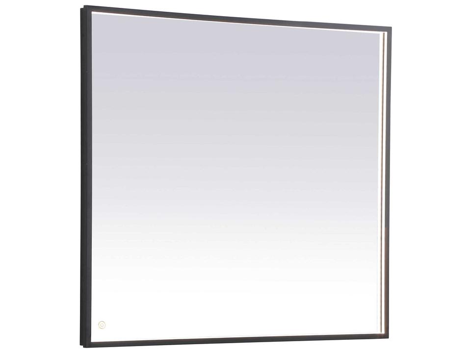 Pier Black Rectangular LED Wall Mirror