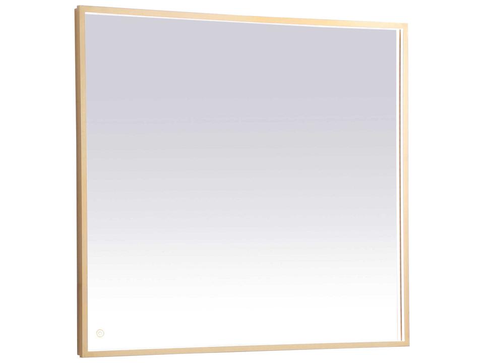Pier Rectangular LED Wall Mirror in Brass